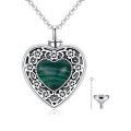 wholesale 925 Sterling Silver Heart Cremation Urn Necklace Oxidized Floral Amethyst Memorial Pendant-0-22