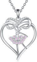 wholesale 925 Sterling Silver Heart Dragonfly Pendant Necklace with Pink CZ Stones and Infinity Symbol Chain for Women Girls  45cm Length-0-0