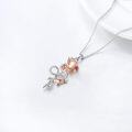 wholesale 925 Sterling Silver Snake & Rose Flower Pendant Necklaces Gifts for Women Girls-0-3