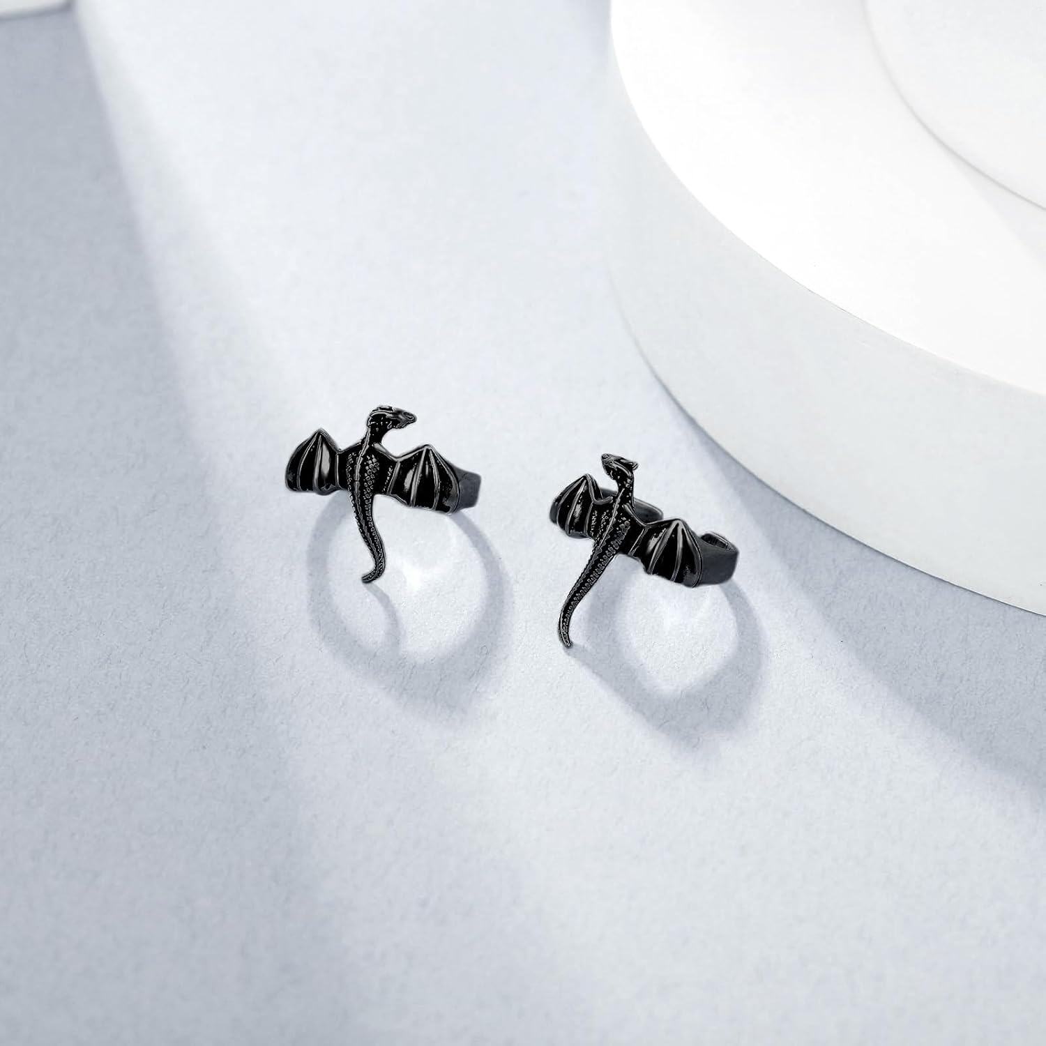 Sterling Silver Dragon Ear Cuff Non Piercing Cartilage Wrap Punk Jewelry Gift for Women-0-2