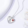 wholesale 925 Sterling Silver Red Crystal Heart Mother's Day Necklace for Mom Grandmother Wife Lover Gifts-0-2