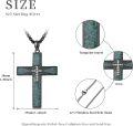 wholesale 925 Sterling Silver Black Plated Turquoise Stone Inlay Cubic Zirconia Cross Pendant Necklace for Men Religious s-0-1