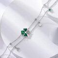 wholesale 925 Sterling Silver Shamrock Charm Ankle Anklet for Women-0-4