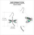 wholesale 925 Sterling Silver Abalone Shell Dragonfly Dangle Drop Earrings for Women-0-3