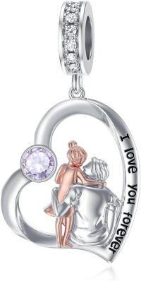 wholesale 925 Sterling Silver Family Love Charm Bracelet for Daughter Mother Lover - Birthday Valentine's Day Gifts-05-06-June