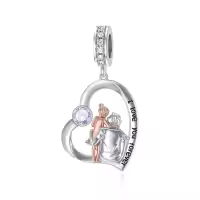 wholesale 925 Sterling Silver Family Love Charm Bracelet for Daughter Mother Lover - Birthday Valentine's Day Gifts-05-06-June