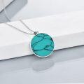 wholesale 925 Sterling Silver 925 Turquoise Stone Celtic Dragon Pendant Necklace for Women-0-3