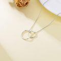 TOUPOP 14K Gold Mother Daughter Necklace Two Interlocking Circles-0-2