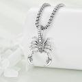 wholesale 925 Sterling Silver Gold Plated Scorpion Pendant Necklaces for Men Women Gothic Punk Style  47cm Chain Length-0-2