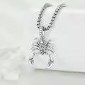 wholesale 925 Sterling Silver Gold Plated Scorpion Pendant Necklaces Wholesale for Men Women Gothic Punk Style  47cm Chain Length-0-2