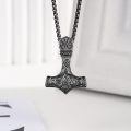 wholesale Copper Viking Thor Hammer Mjolnir Pendant Necklace With Vegvisir Valknut Design-0-1