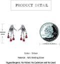 wholesale 925 Sterling Silver Red Crystal Skull Hand Gothic Stud Earrings 6mm x 8mm-0-3