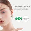 wholesale 925 Sterling Silver Green Opal CZ Huggie Hoop Earrings for Women-0-5
