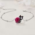 wholesale 14K Gold Pink Crystal Black Cat Pendant Necklace for Women Cats Lover-0-306