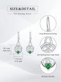 wholesale 925 Sterling Silver Birthstone Irish Celtic Claddagh Love Heart Drop Dangle Earrings-0-2
