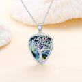 wholesale 925 Sterling Silver Tree of Life Abalone Shell Pendant Necklace for Women Girls-0-2