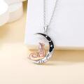 wholesale 925 Sterling Silver Moonstone Fox Pendant Necklace with Chain for Women Girls s-0-1