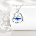 wholesale 925 Sterling Silver Blue Enamel Ballet Dancer Music Note Necklace Pendant-0-4