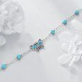wholesale 925 Sterling Silver & Turquoise Butterfly Wing Beaded Chain Bracelet for Women-0-3