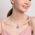 wholesale 925 Sterling Silver Platinum Plated Celtic Trinity Knot Rainbow Moonstone Teardrop Pendant Necklace-0-1