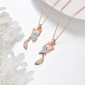 wholesale 925 Sterling Silver Fox Pendant Necklace Wholesale With Clear Cz Stones-0-2
