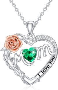 wholesale TOUPOP Mothers Day Gifts For Mom Necklace Sterling Silver Mom Nana Pendant Necklace Women Jewelry Gifts For Women Mom Grandmother (i Love You Mom) -undefined