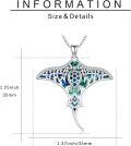 wholesale 925 Sterling Silver Abalone Shell Turtle & Stingray Pendant Necklace-0-1