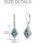 wholesale 925 Sterling Silver Heart-Shaped Moss Agate Drop Earrings with CZ Accents-0-4