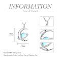 TOUPOP Sterling Silver Gemstone Moon Planet Necklace Space Jewelry Gift-0-3