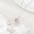 wholesale S925 Sterling Silver Musical Mask Pendant Necklace with Rose Accents Opera s for Women-0-2