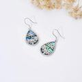 wholesale 925 Sterling Silver Abalone Shell Teardrop Lotus Flower Dragonfly Hook Earrings-0-4