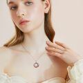 wholesale 925 Sterling Silver Rainbow Circle Pendant Necklace Wholesale With Horse And Girl-0-1