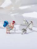 wholesale 925 Sterling Silver Rooster Stud Earrings - Animal  for Women-0-3