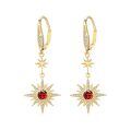 wholesale 925 Sterling Silver Gold-Plated Moonstone & Opal Starburst Leverback Drop Earrings-0-18