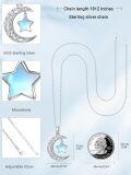 wholesale Sterling Silver Moon Star Necklace Celestial Pendant for Women-0-20