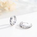 wholesale 925 Sterling Silver Sun & Moon Huggie Hoop Earrings with Stars - 14mm Diameter-0-5