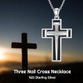wholesale Sterling Silver 3 Nail Cross Pendant Christian Jewelry Gift for Men 22+2 -0-8
