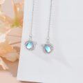 wholesale 925 Sterling Silver 5 7mm Pear Cut Moonstone Horseshoe Threader Earrings for Women-0-3