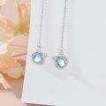 wholesale 925 Sterling Silver 5 7mm Pear Cut Moonstone Horseshoe Threader Earrings for Women-0-3