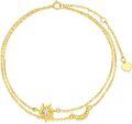 wholesale 58.5% Pure Gold 14K Nickel-Free 5A CZ Sun & Moon Bracelet - Adjustable Chain, Hypoallergenic, High Polish, Gift for Women-0-0