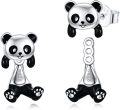 wholesale 925 Sterling Silver Panda Bear Stud Earrings for Women - Cute Animal -0-0
