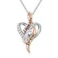 TOUPOP Sterling Silver Heart Pendant Necklace Jewelry Gifts For Women-0-0