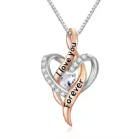 TOUPOP Sterling Silver Heart Pendant Necklace Jewelry Gifts For Women-undefined