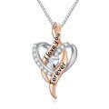 TOUPOP Sterling Silver Heart Pendant Necklace Jewelry Gifts For Women-0-0