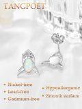 wholesale 925 Sterling Silver Rocket Ship Opal Stud Earrings - Hypoallergenic Jewelry for Sensitive Skin-0-2