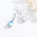 wholesale 925 Sterling Silver Pear Shape Blue Moonstone Earrings-0-3