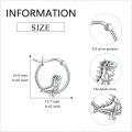 wholesale 925 Sterling Silver Dinosaur Hoop Earrings - Cute Animal  for Women and Girls-0-4