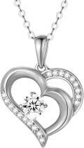wholesale 14K Gold Heart-Shaped Diamond Pendant Necklace for Women - 2 Sizes Available-0-5