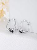 wholesale TOUPOP Sterling Silver Animal Heart Hoop Earrings Panda/bunny/fox/black Cat/corgi Earrings For Women Cute Christmas Birthday Jewelry Gifts -0-1