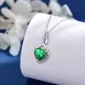 TOUPOP Sterling Silver Birthstone Infinity Heart Pendant Necklace-0-3